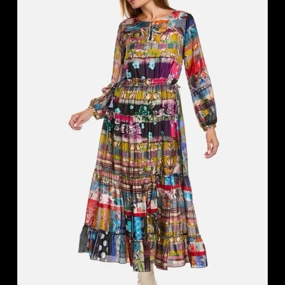 Johnny Was Sonnet Dixie Silk Dress - Picture 7 of 7